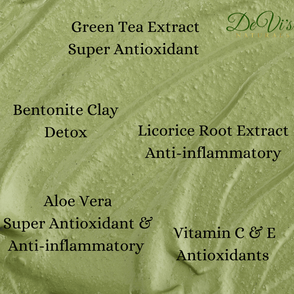 DeVi's Naturals Duo Clay Mud Mask with Matcha Green Tea For Oil Control & Minimize Pores
